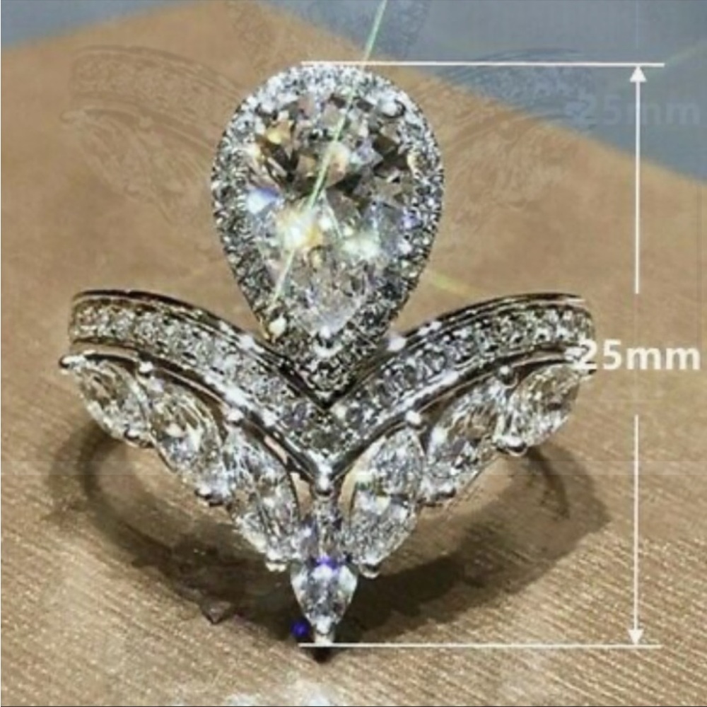NEW Unique 925 Sterling silver Diamond 💎 Ring - Picture 5 of 10